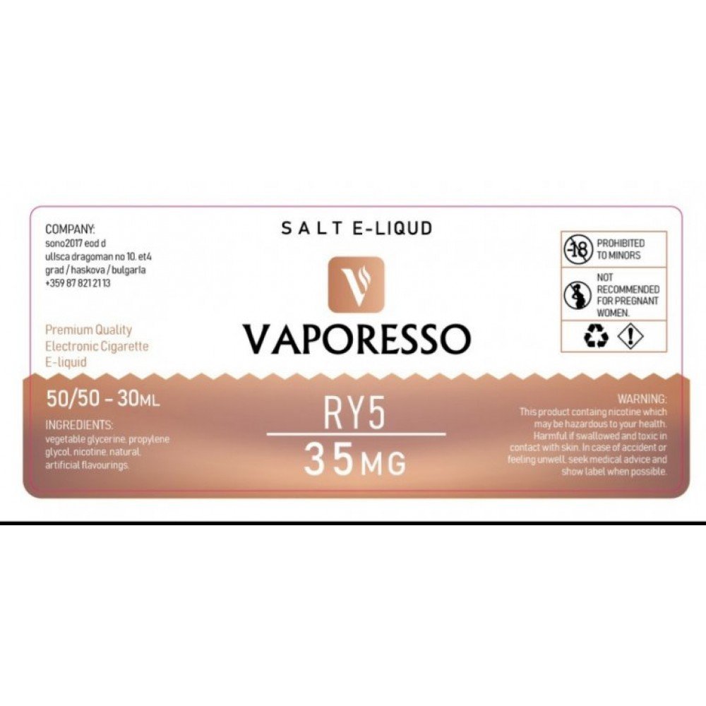 Vaporesso RY5 30ml Salt Likit: Premium Vape Deneyimi