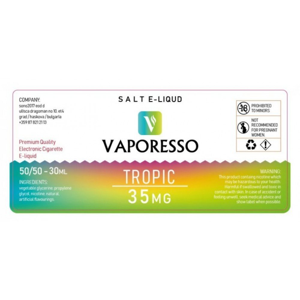 Vaporesso Tropic 30ml Nikotin Tuzu Likit: Tropikal Lezzet Deneyimi